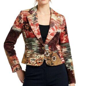 Alberto Makali Velvet Floral Patchwork Blazer
